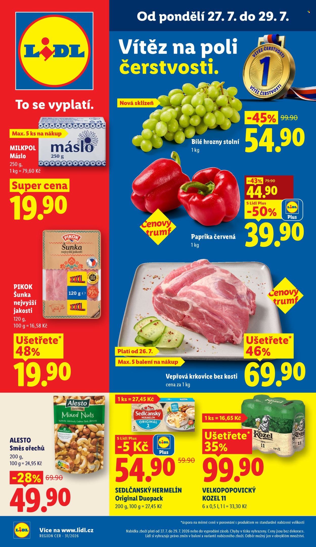 Leták Lidl - 27.7.2026 - 29.7.2026. Strana 1