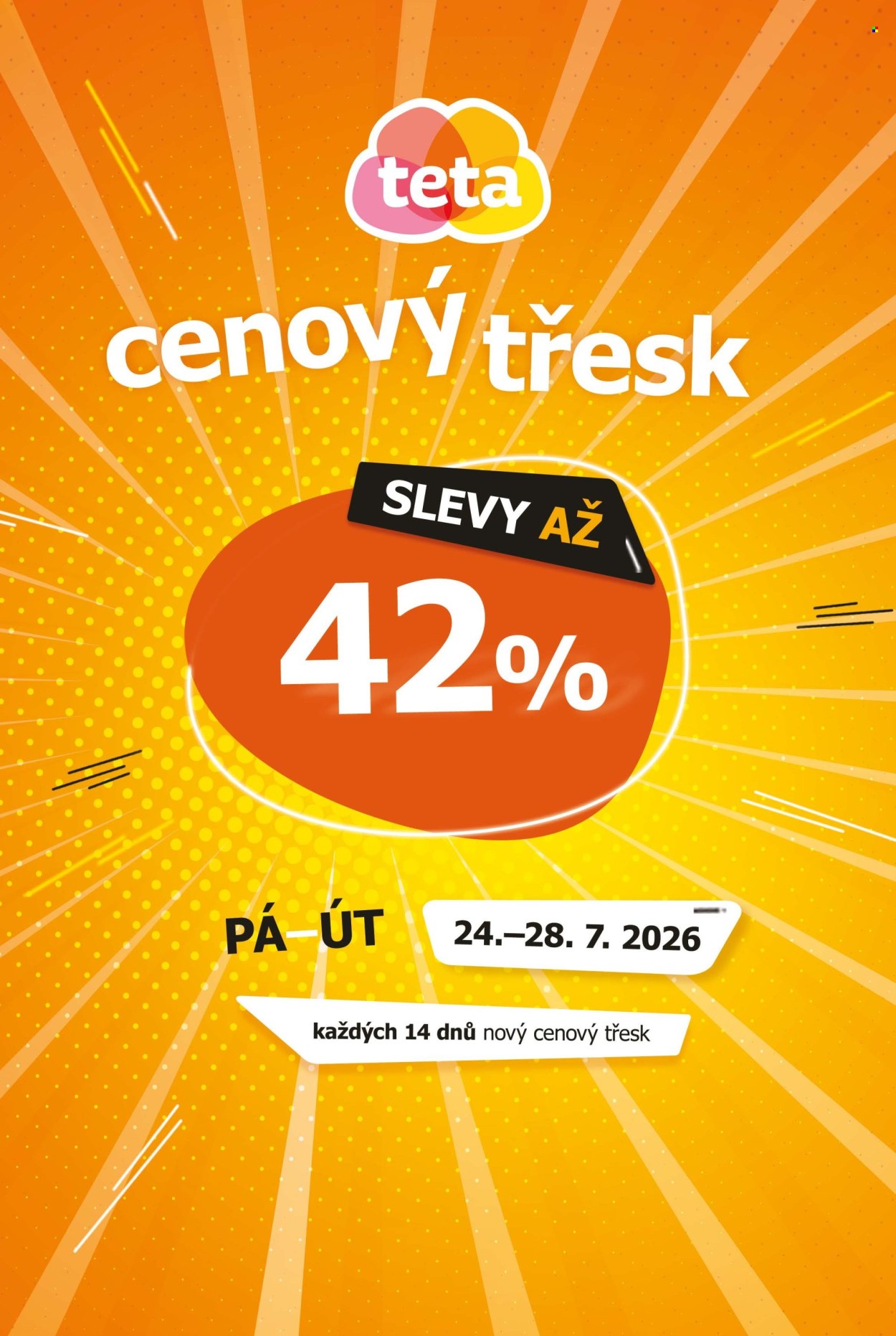 Leták Teta drogerie - 24.7.2026 - 28.7.2026. Strana 1