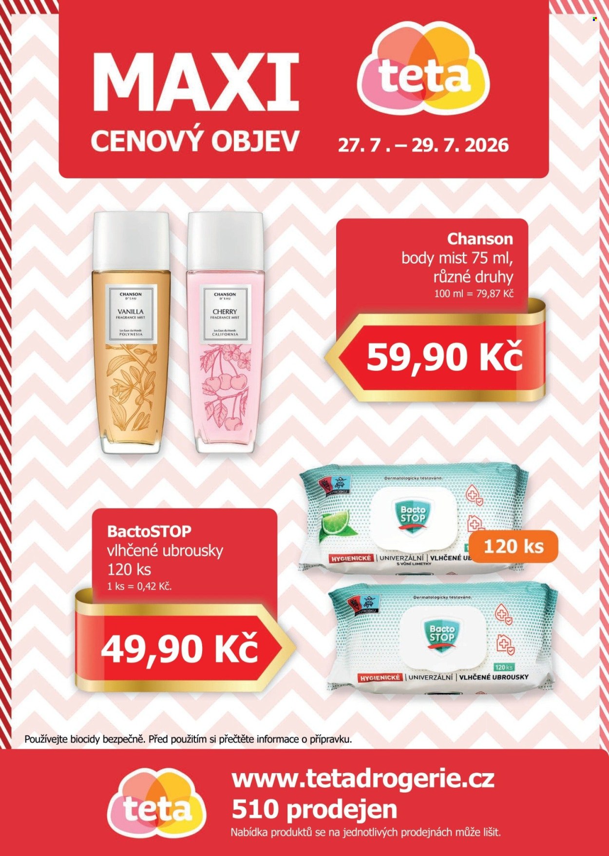 Leták Teta drogerie - 27.7.2026 - 29.7.2026. Strana 1
