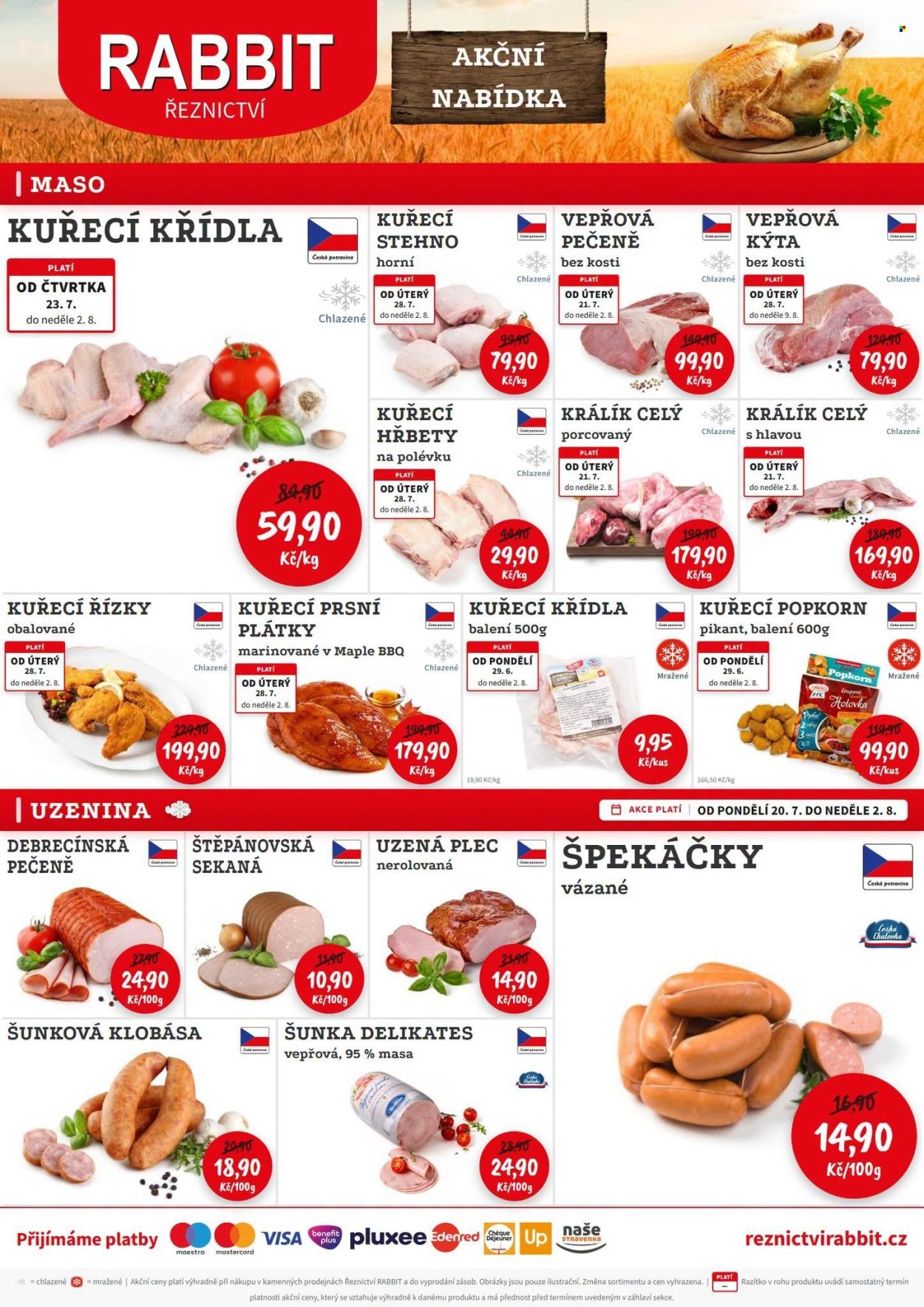 Leták RABBIT řeznictví. Strana 1