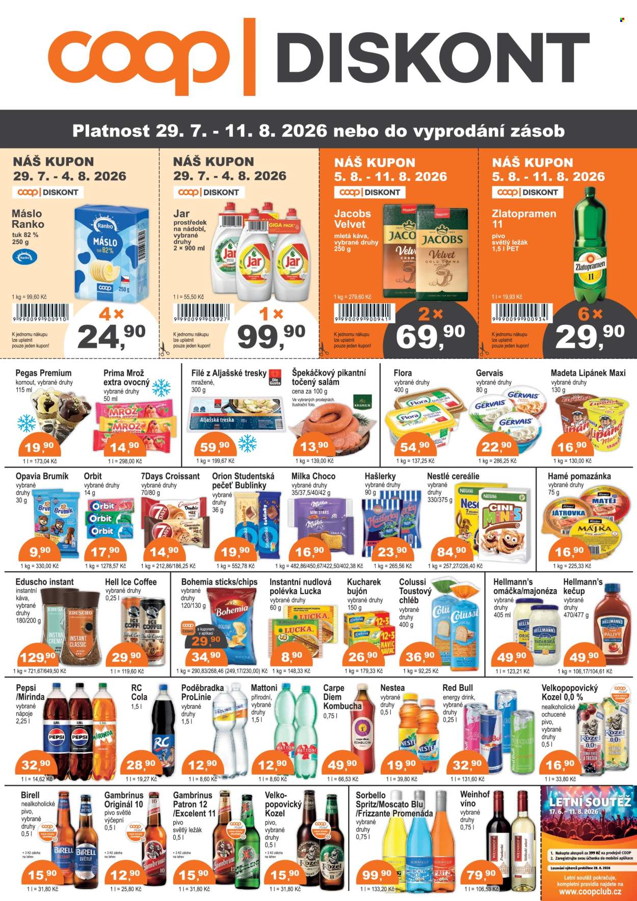Leták coop DISKONT - 29.7.2026 - 11.8.2026. Strana 1
