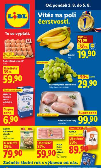 Leták Lidl - 3.8.2026 - 5.8.2026.