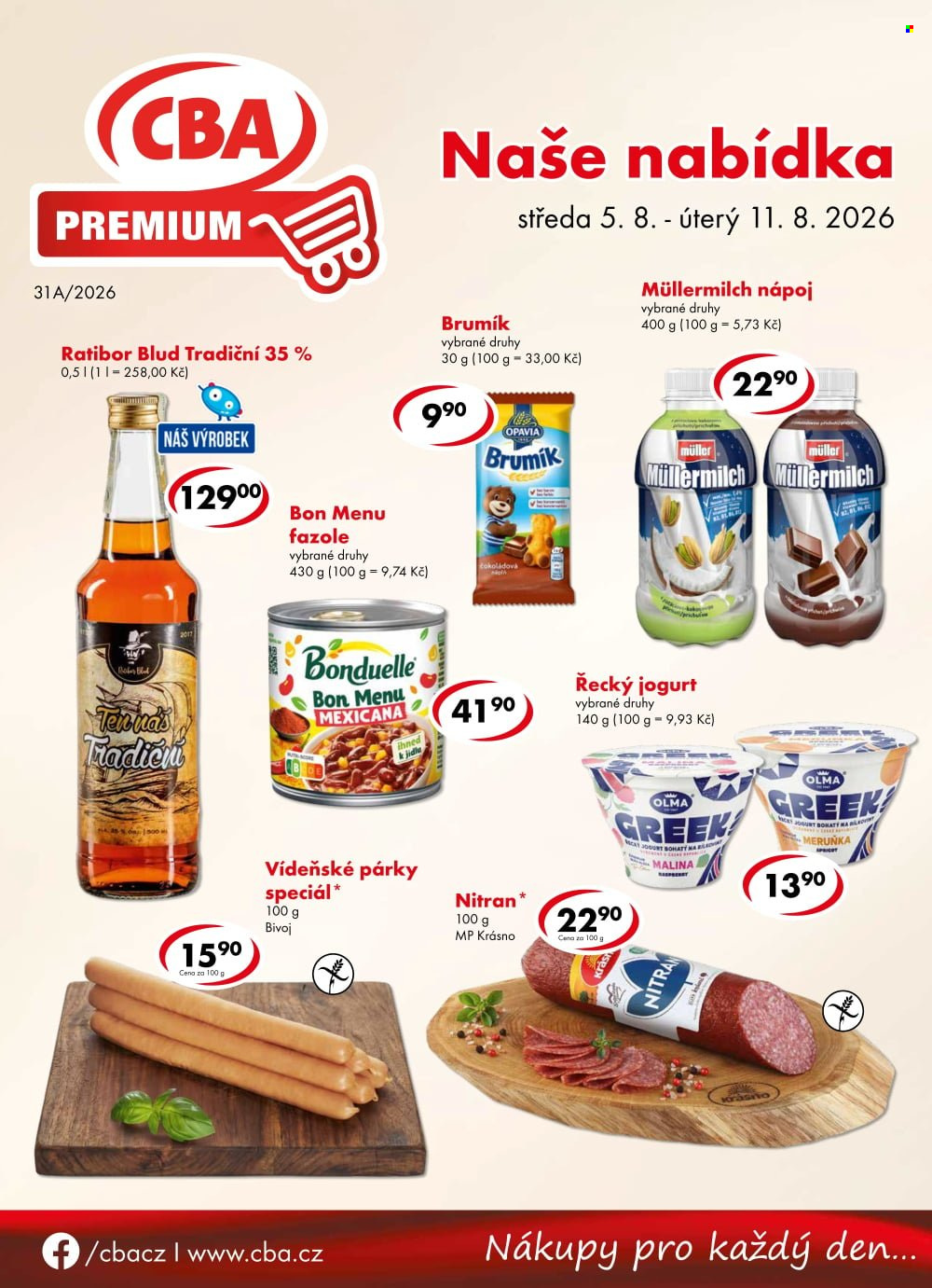 Leták CBA Premium - 5.8.2026 - 11.8.2026. Strana 1