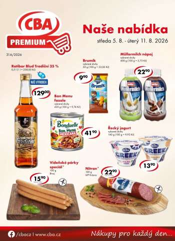Leták CBA Premium - 5.8.2026 - 11.8.2026.