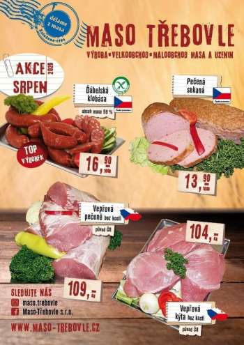Leták Maso Třebovle - 1.8.2026 - 31.8.2026.