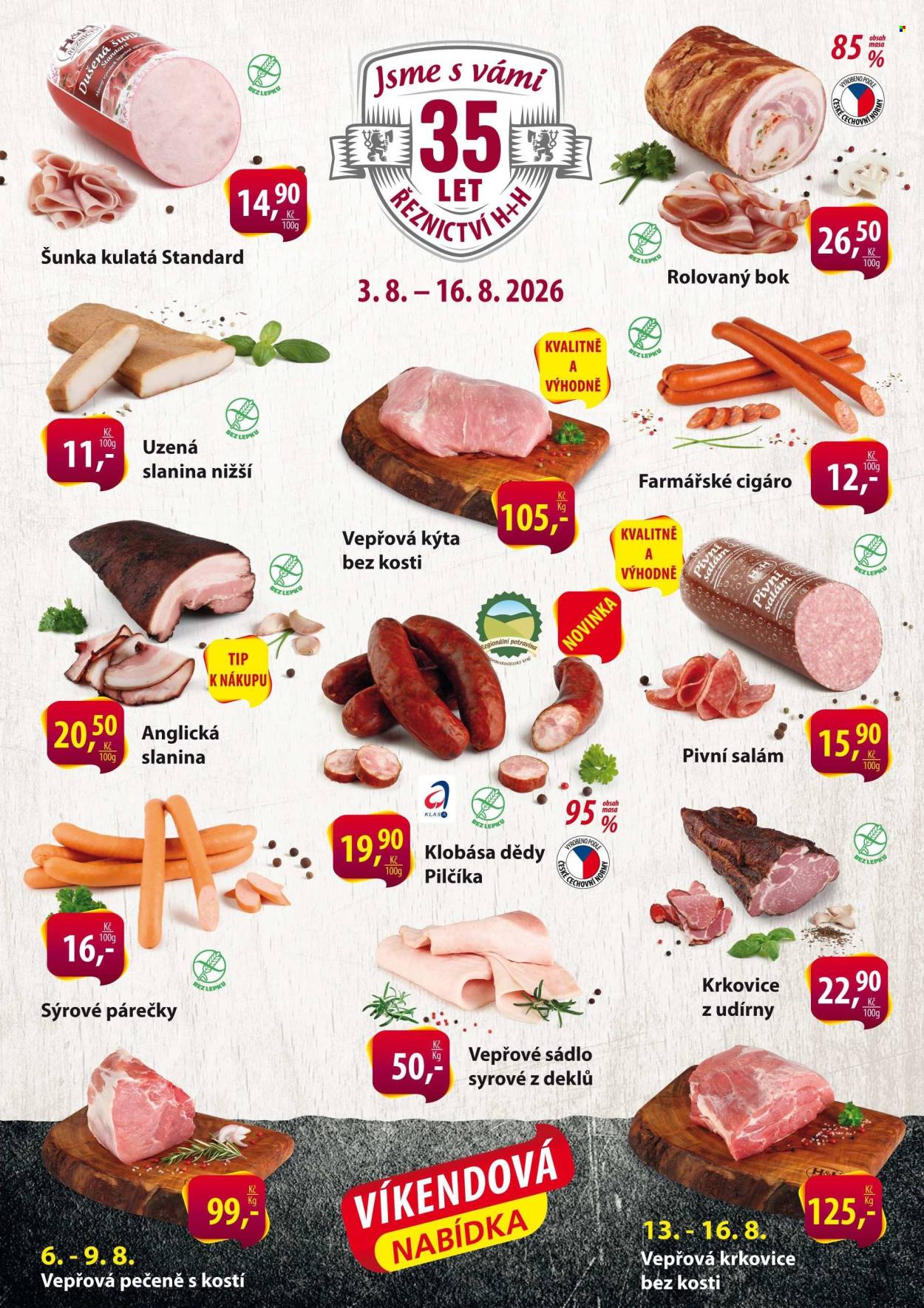Leták Řeznictví H&H - 3.8.2026 - 16.8.2026. Strana 1