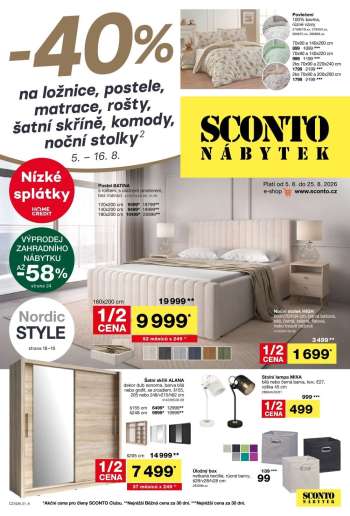 Leták SCONTO NÁBYTEK - 5.8.2026 - 25.8.2026.