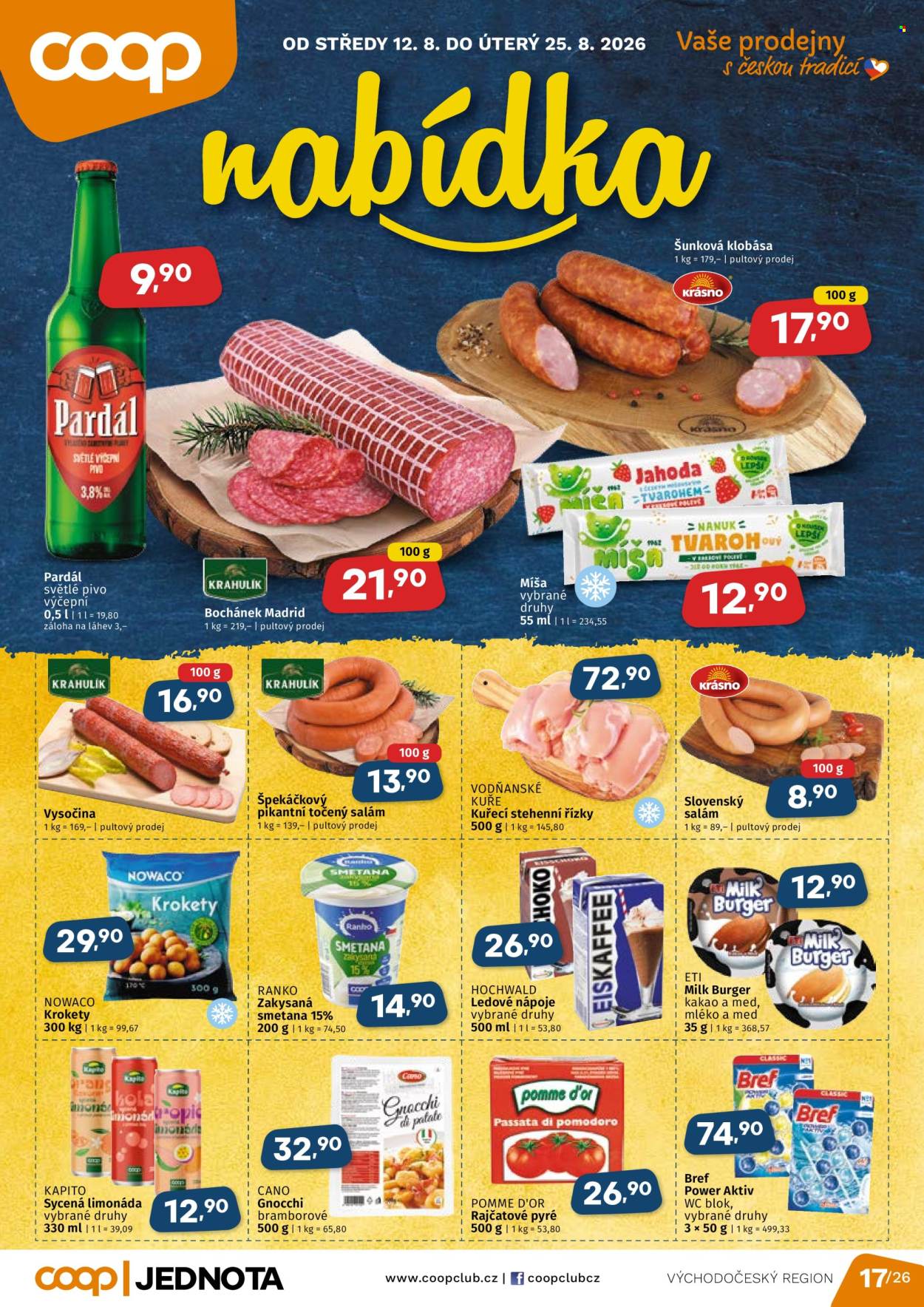 Leták coop JEDNOTA - 12.8.2026 - 25.8.2026. Strana 1