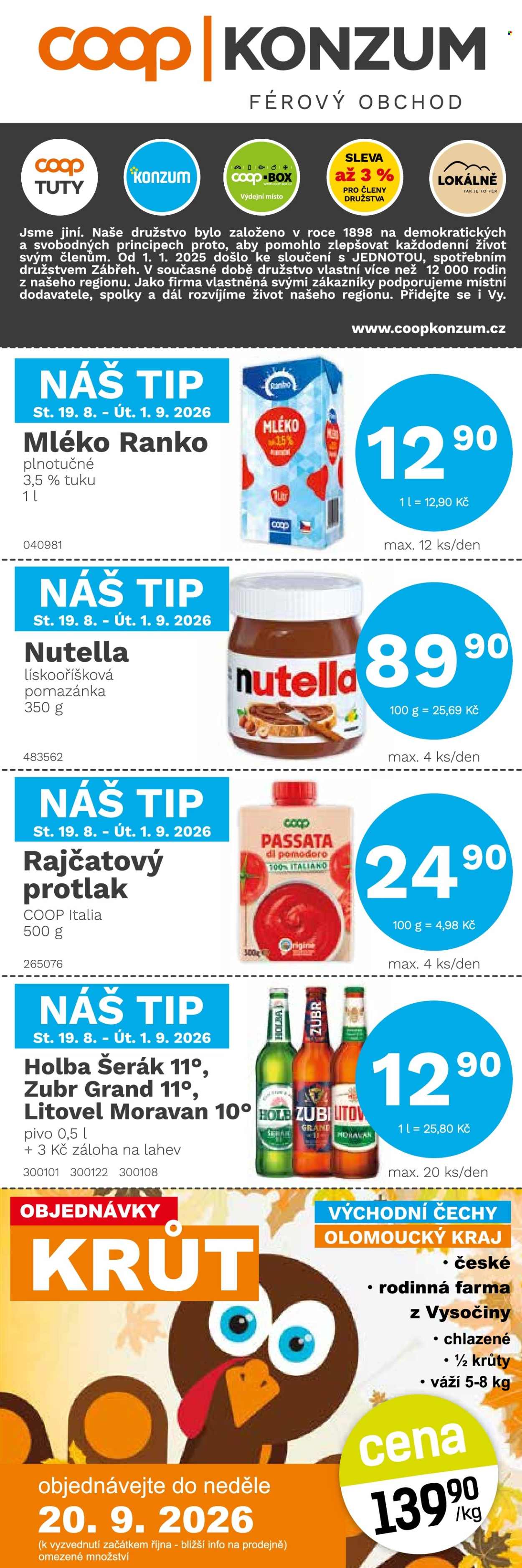 Leták Konzum - 19.8.2026 - 1.9.2026. Strana 1