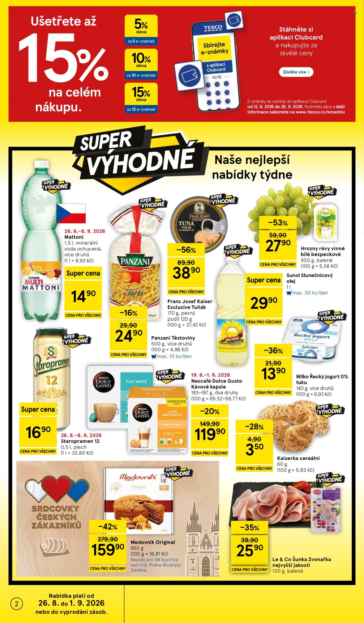 Leták TESCO supermarket - 26.8.2026 - 1.9.2026. Strana 2
