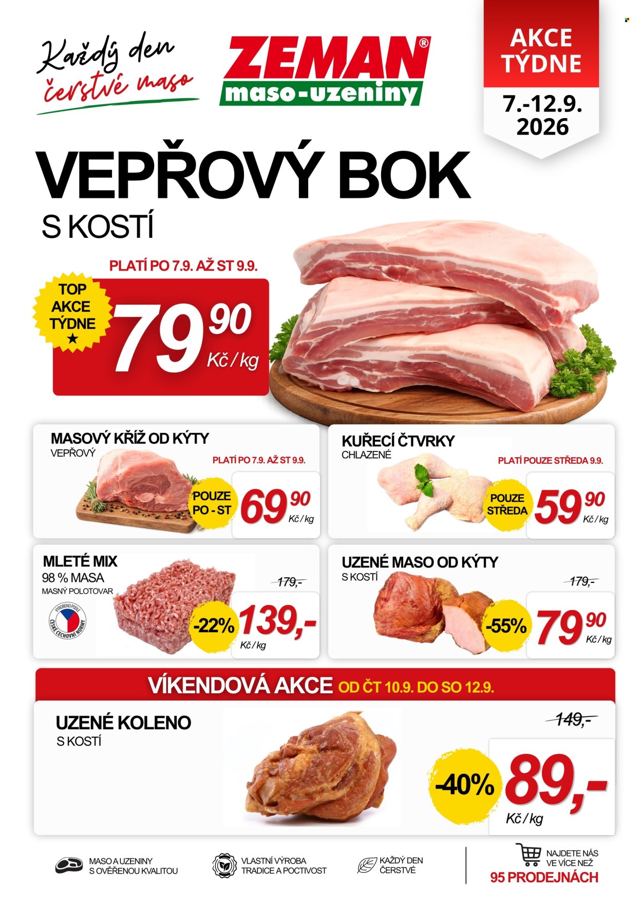 Leták ZEMAN maso-uzeniny - 7.9.2026 - 12.9.2026. Strana 1