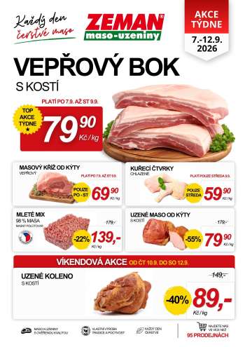 Leták ZEMAN maso-uzeniny - 7.9.2026 - 12.9.2026.