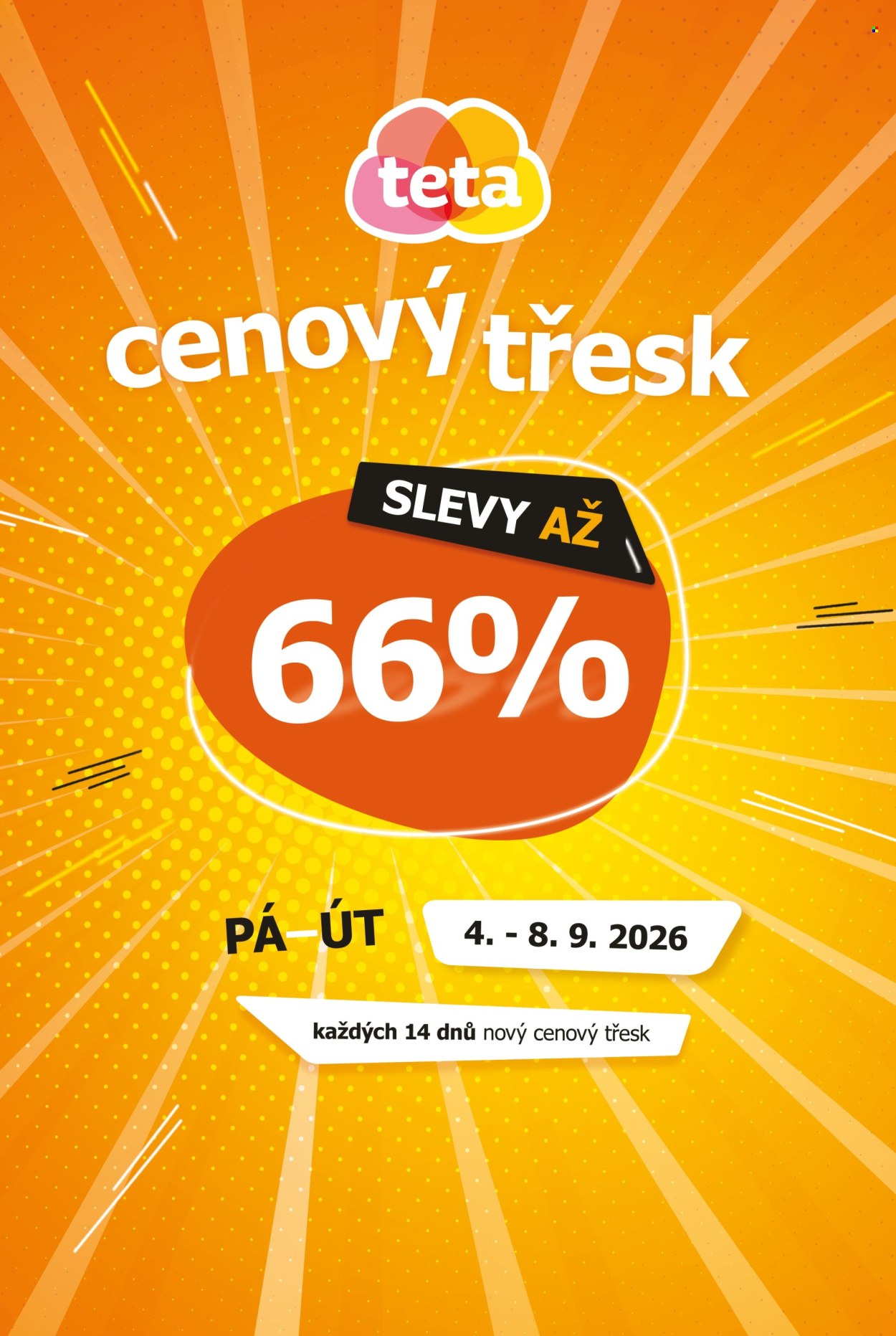 Leták Teta drogerie - 4.9.2026 - 8.9.2026. Strana 1