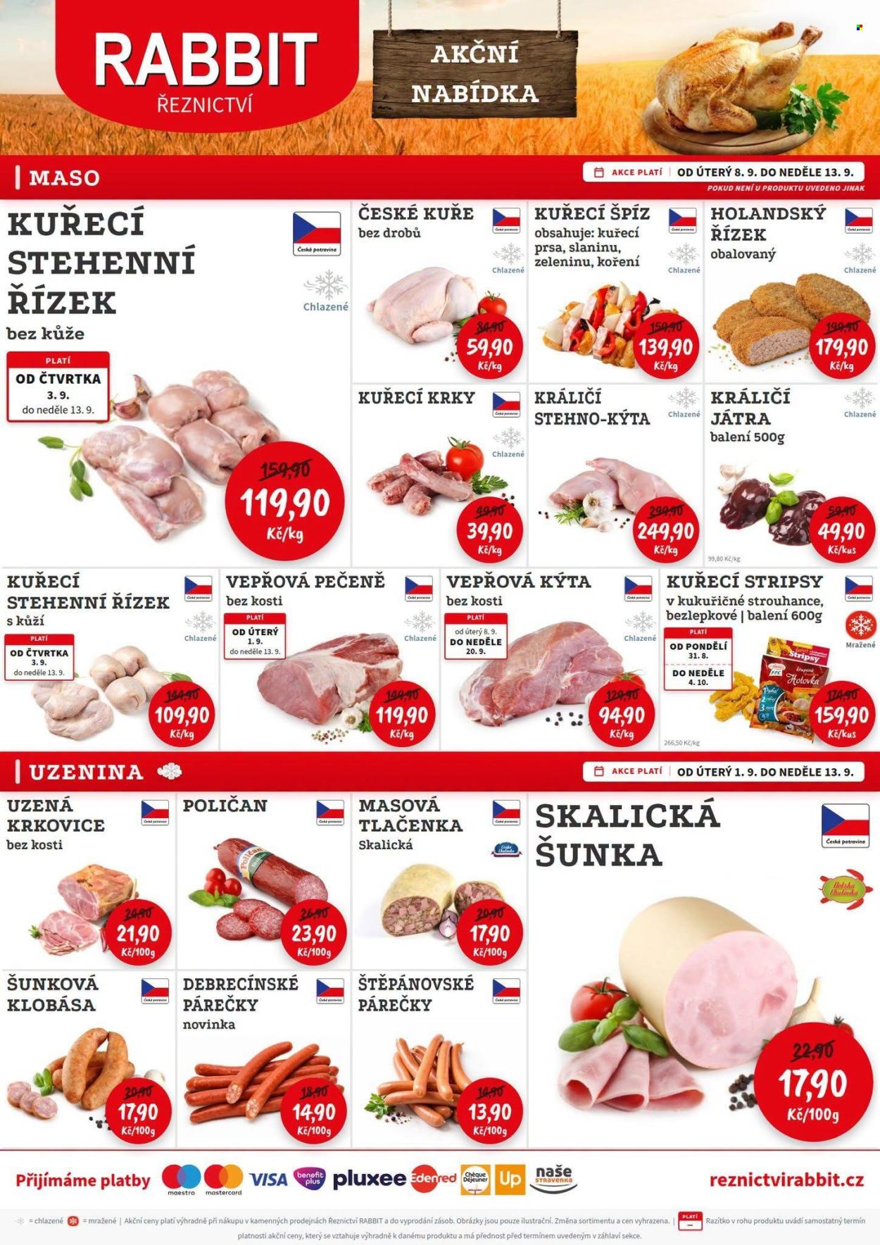 Leták RABBIT řeznictví - 8.9.2026 - 13.9.2026. Strana 1