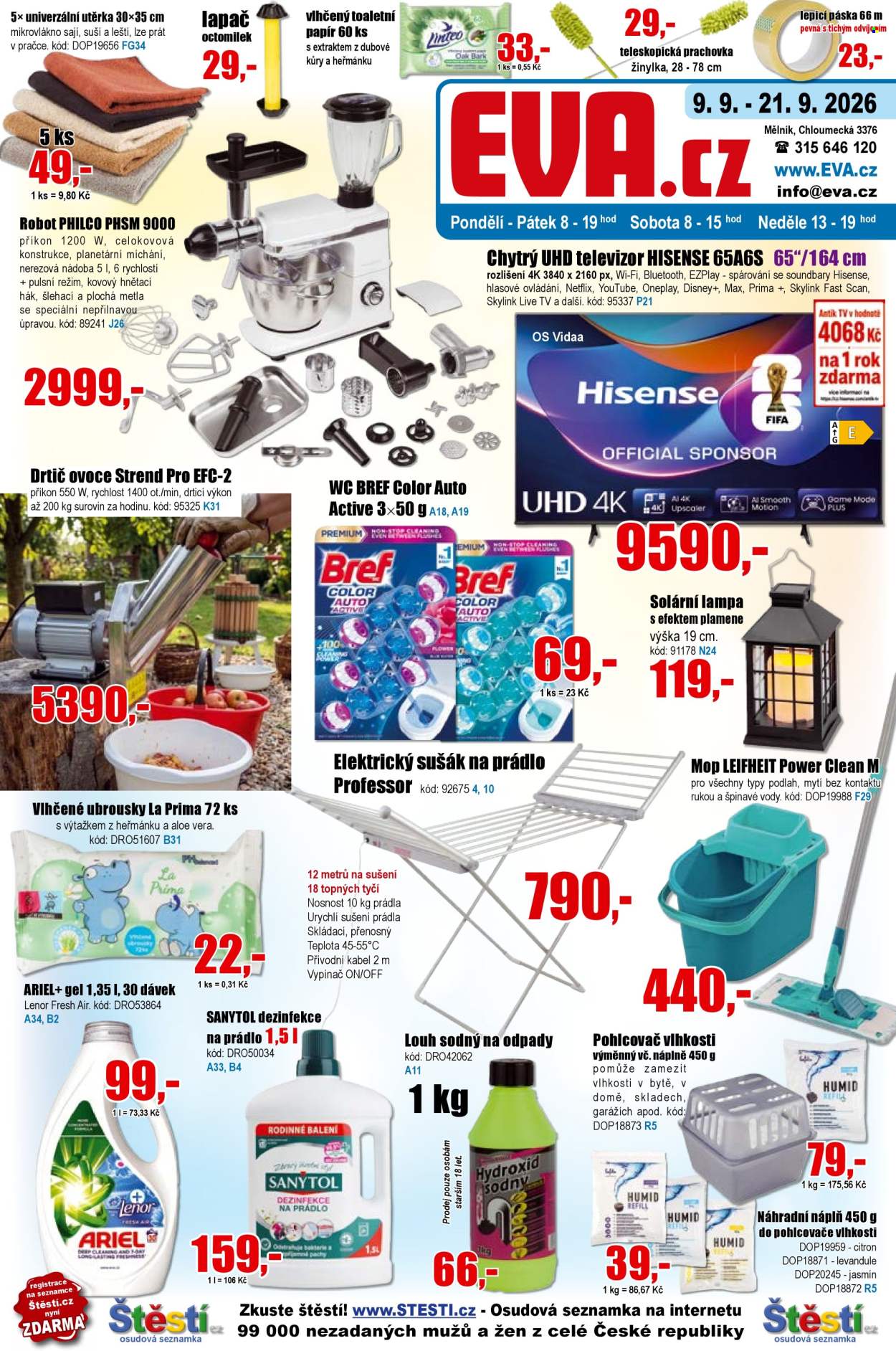 Leták EVA supermarket - 9.9.2026 - 21.9.2026. Strana 1