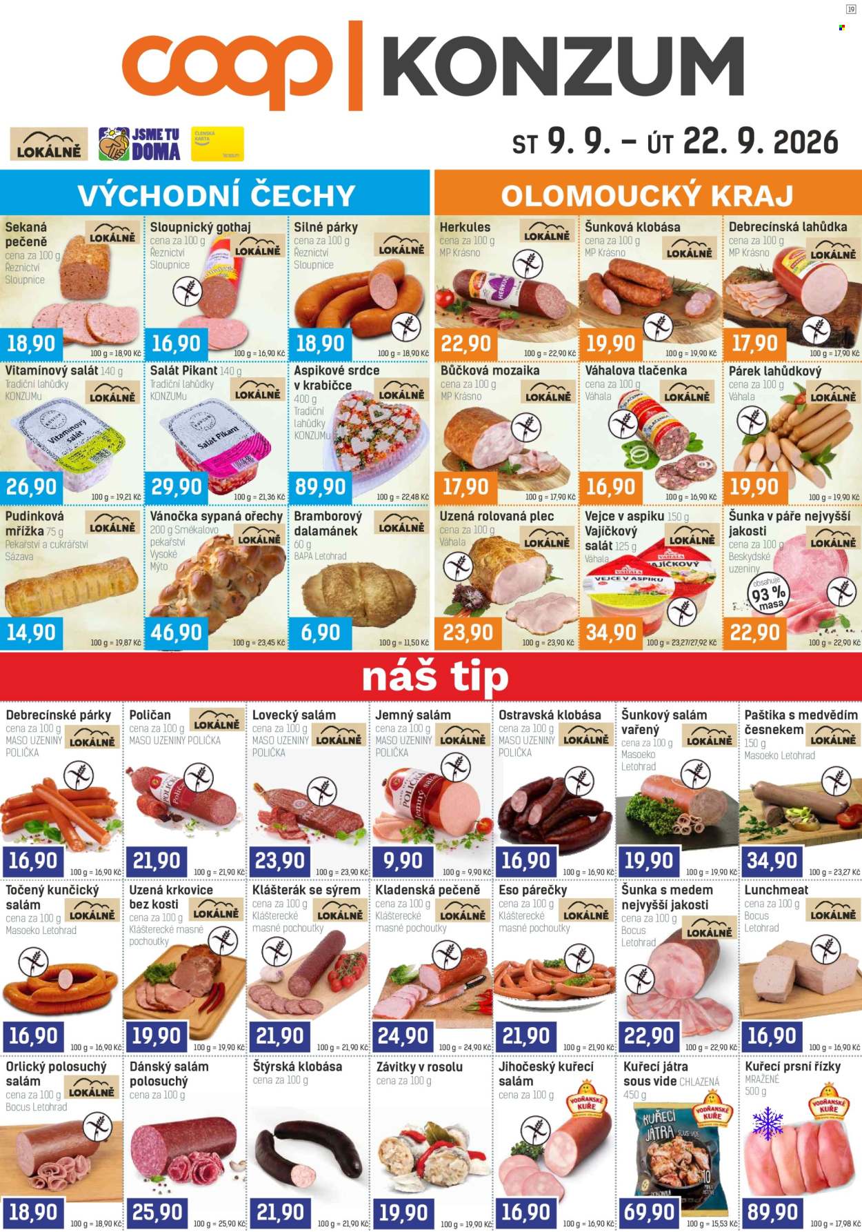 Leták Konzum - 9.9.2026 - 22.9.2026. Strana 1