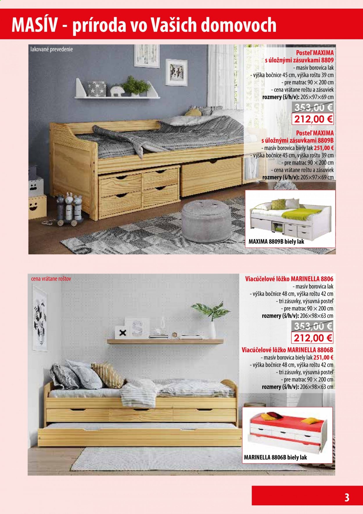 thumbnail - Leták IDEA nábytok - Produkty v akcii - posteľ, výsuvná posteľ, lôžko. Strana 3.