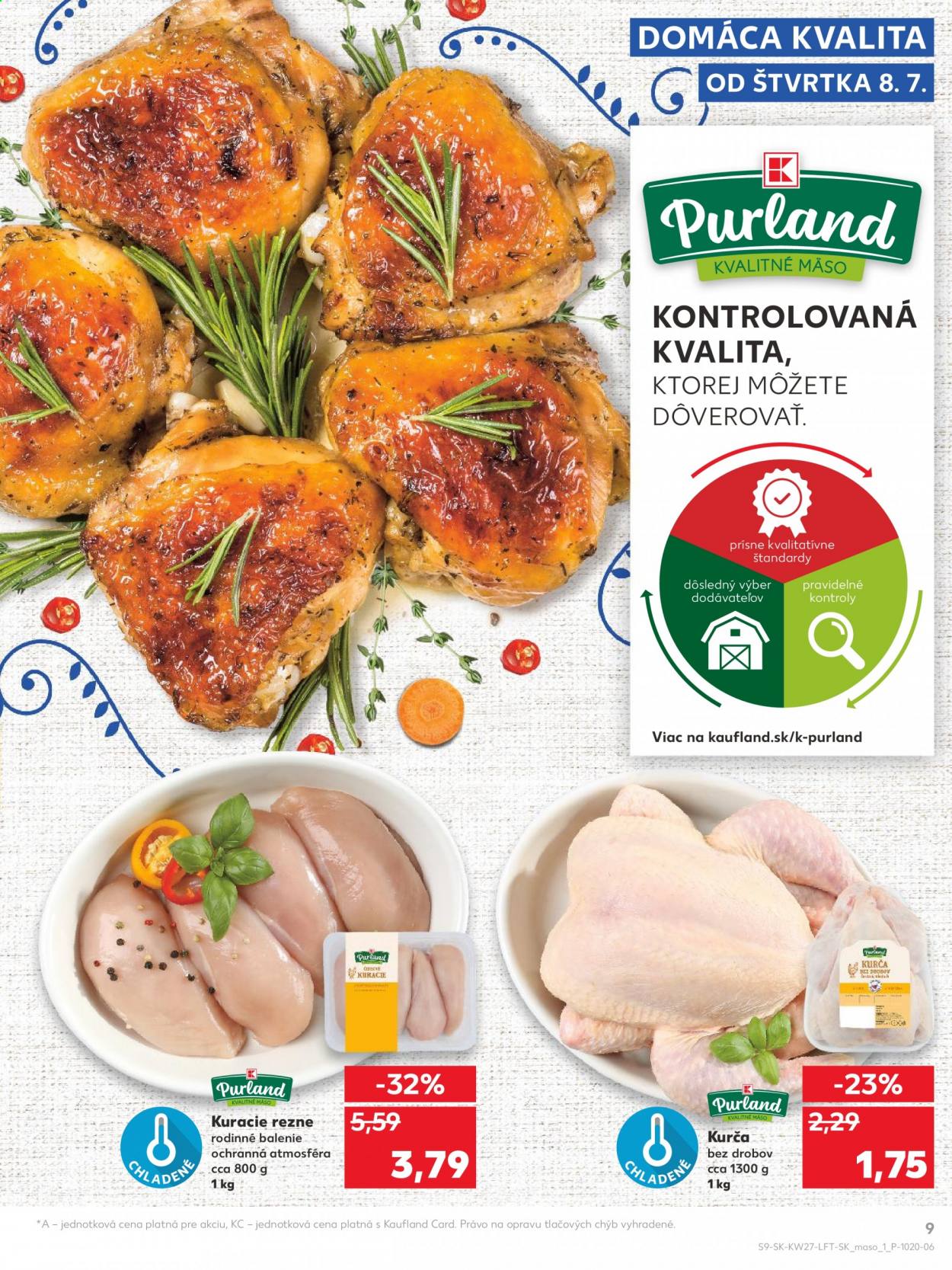 thumbnail - Leták Kaufland - 8.7.2021 - 14.7.2021 - Produkty v akcii - kuracie rezne, kuracie mäso, kurča. Strana 9.
