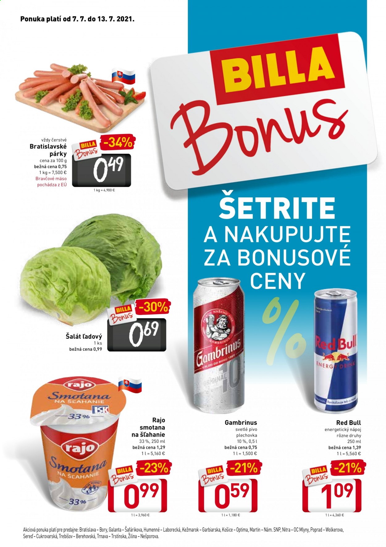 Leták Billa - 7.7.2021 - 13.7.2021. Strana 1