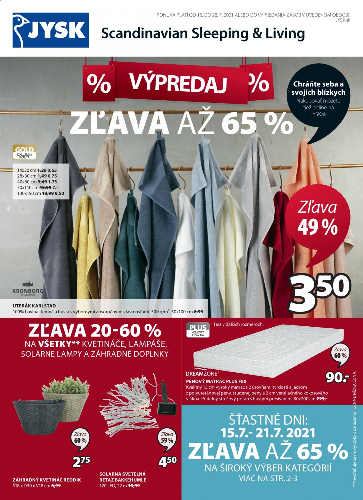 Leták JYSK - 15.7.2021 - 28.7.2021. Strana 1