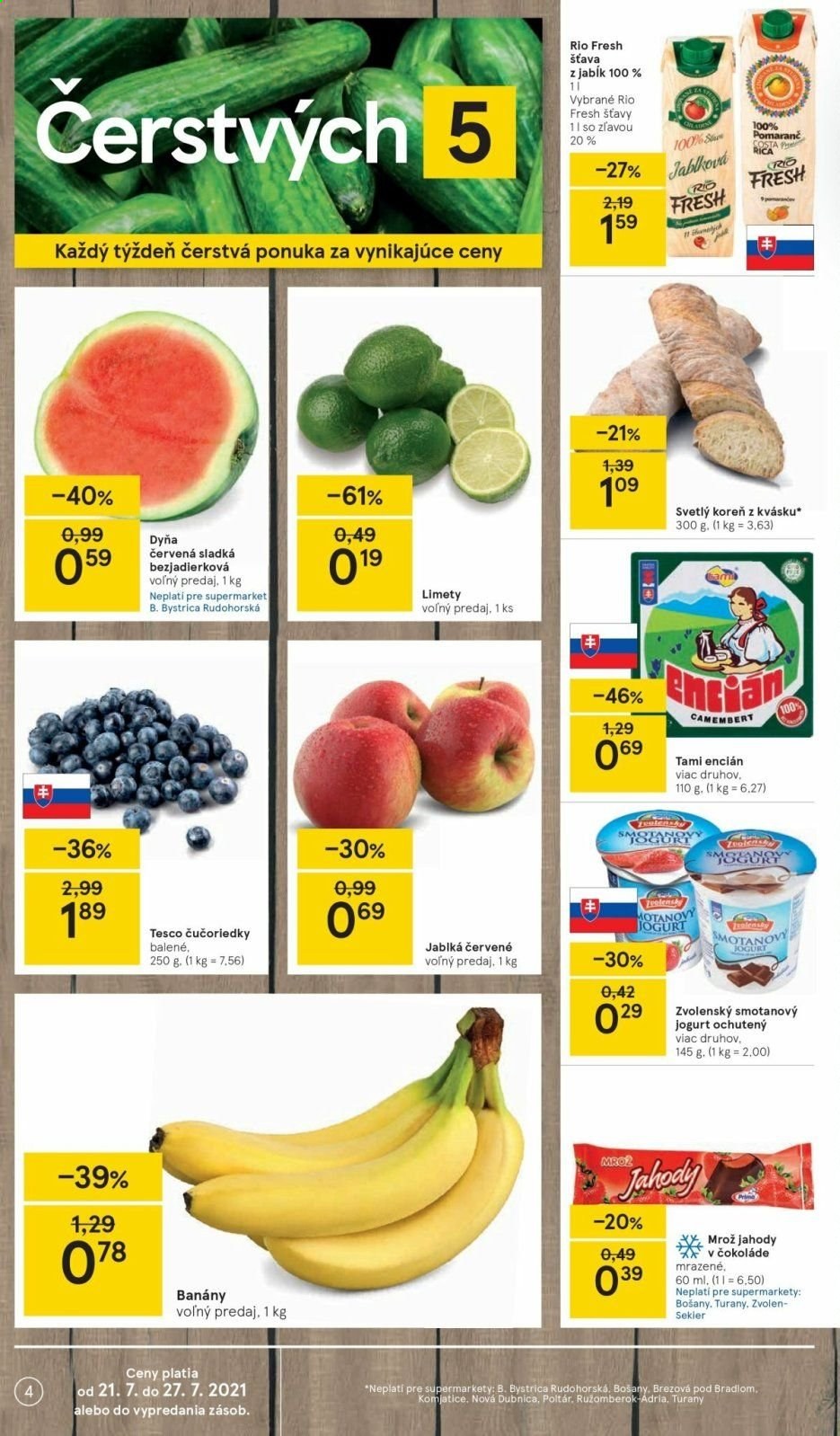 Leták TESCO supermarket - 21.7.2021 - 27.7.2021. Strana 4
