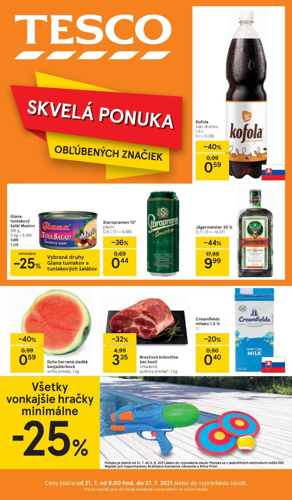 Leták TESCO - 21.7.2021 - 27.7.2021. Strana 1