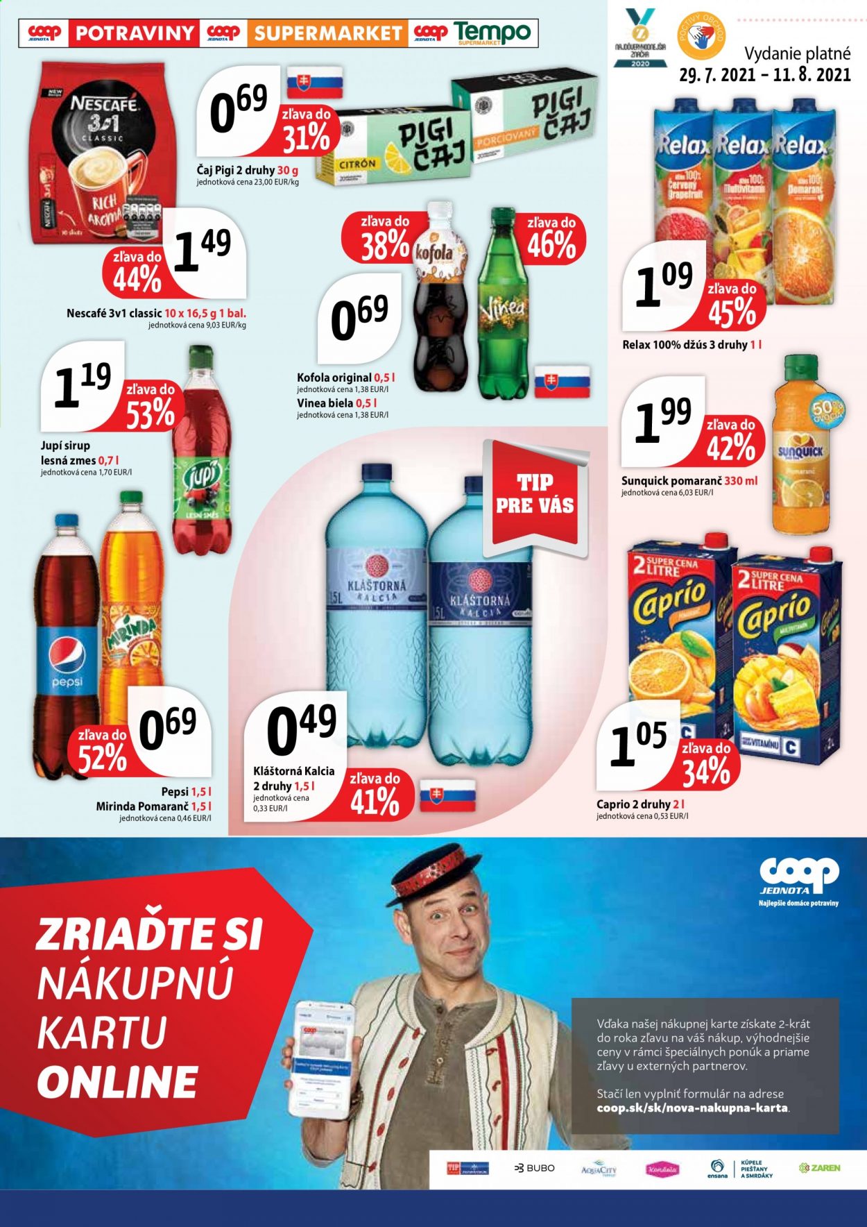 Leták COOP Jednota - 29.7.2021 - 11.8.2021. Strana 7