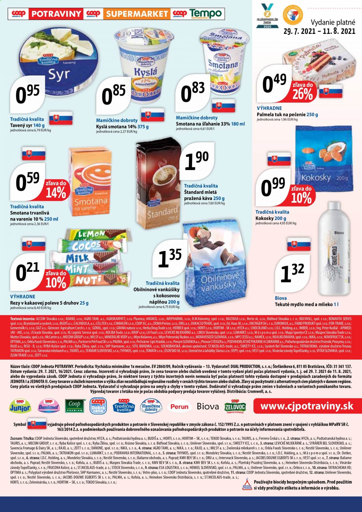 Leták COOP Jednota - 29.7.2021 - 11.8.2021. Strana 11