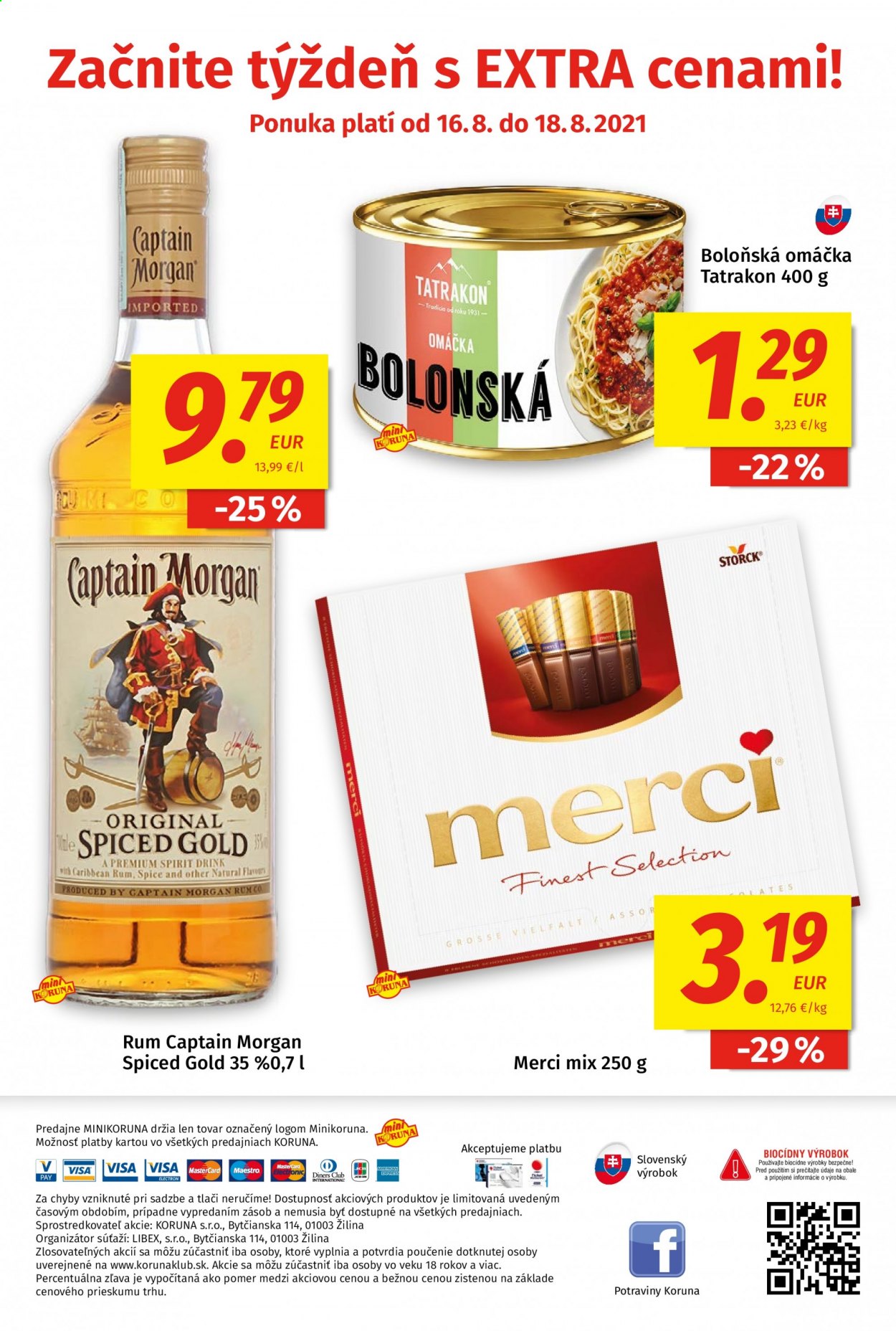 Leták Potraviny KORUNA - 30.7.2021 - 18.8.2021. Strana 16