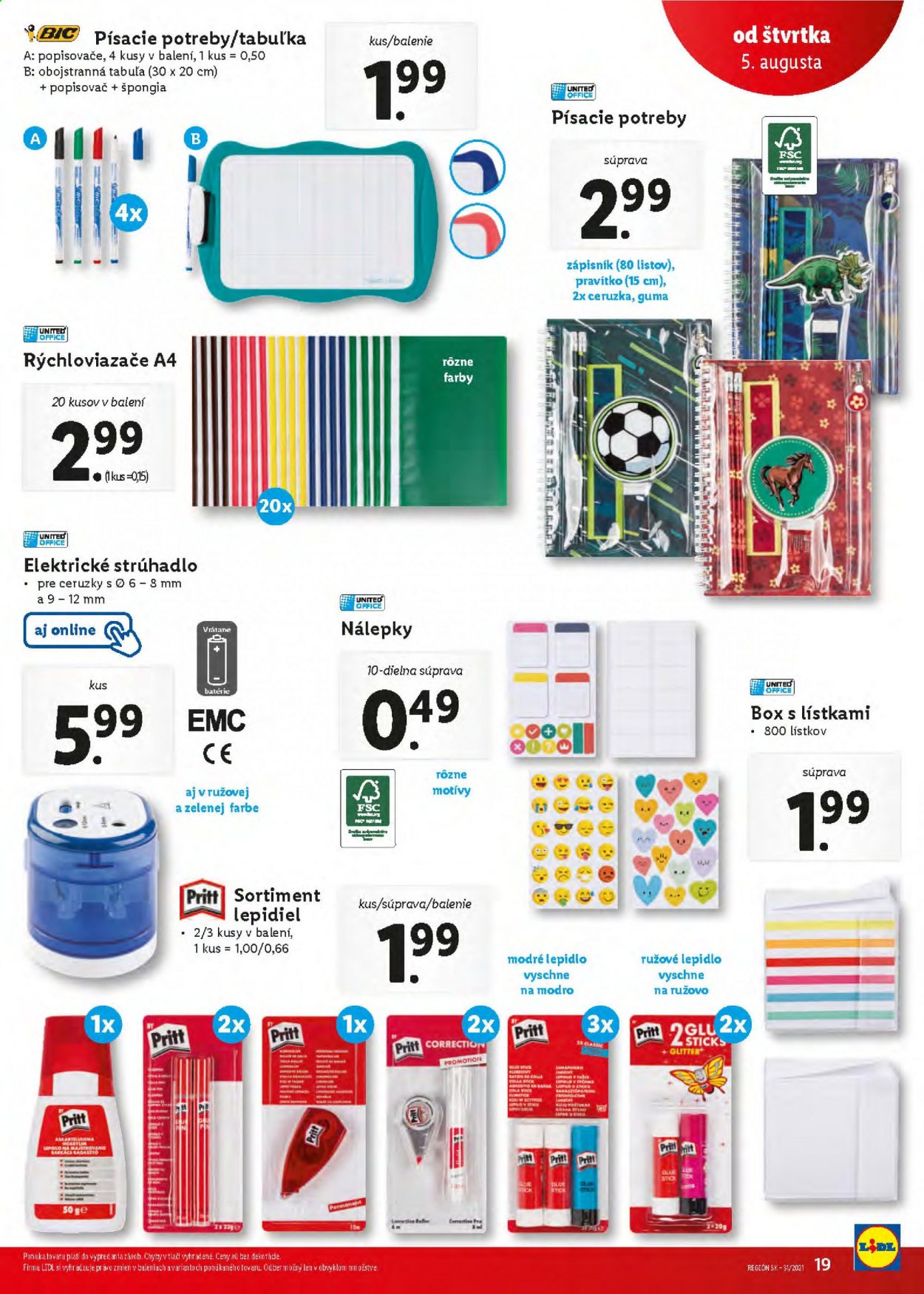 Leták Lidl - 5.8.2021 - 8.8.2021. Strana 19