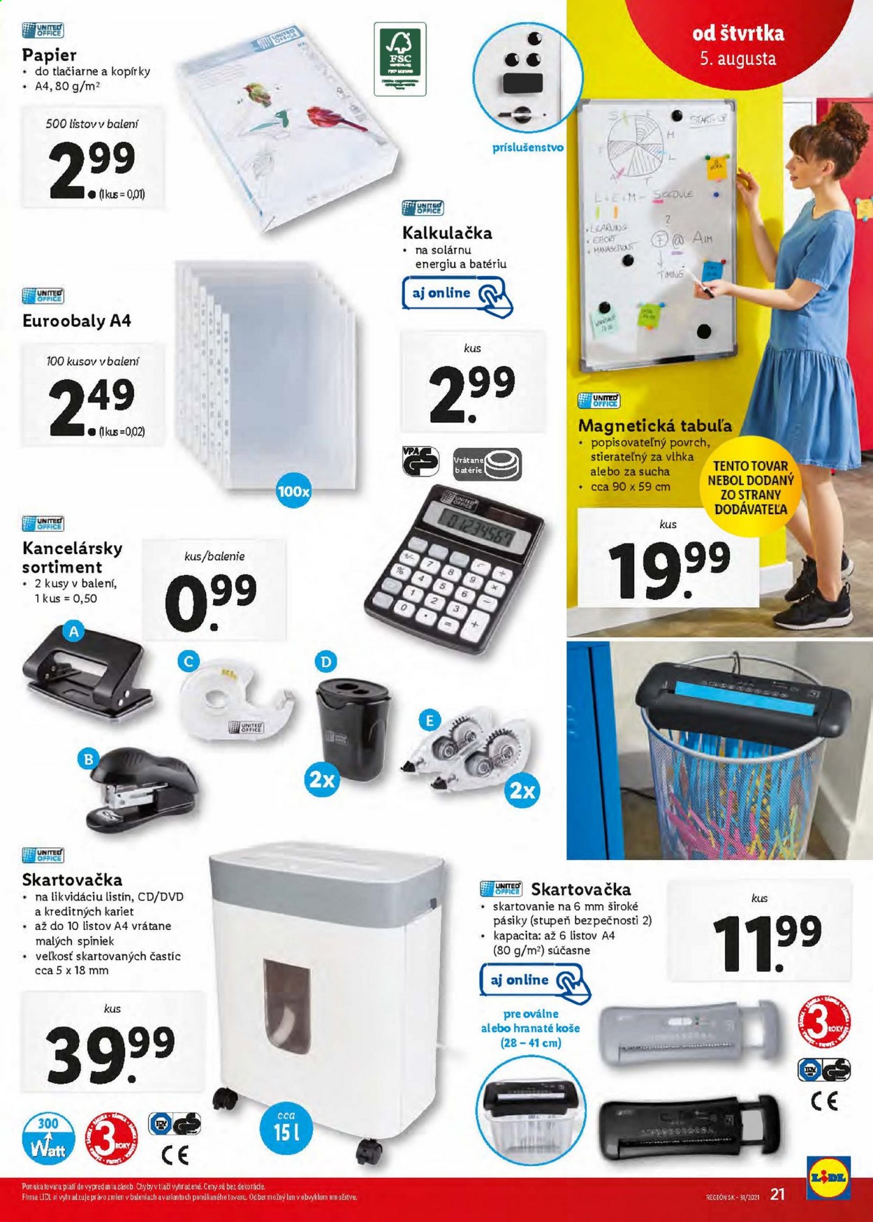 Leták Lidl - 5.8.2021 - 8.8.2021. Strana 21