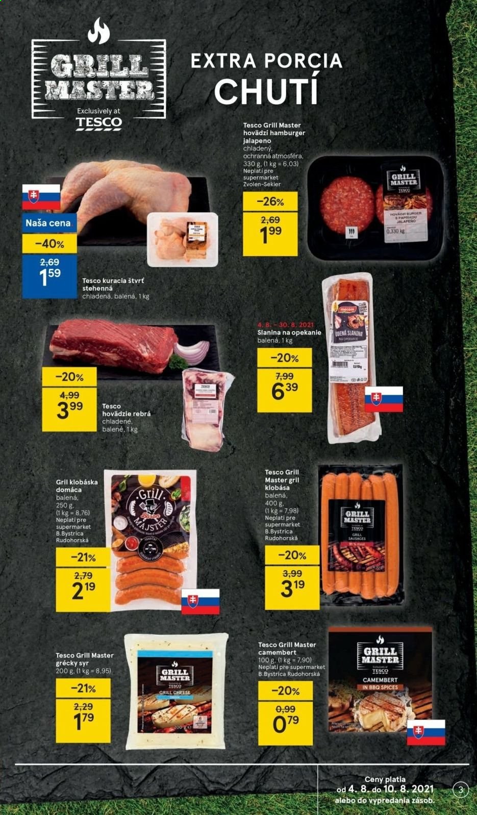 Leták TESCO supermarket - 4.8.2021 - 10.8.2021. Strana 3