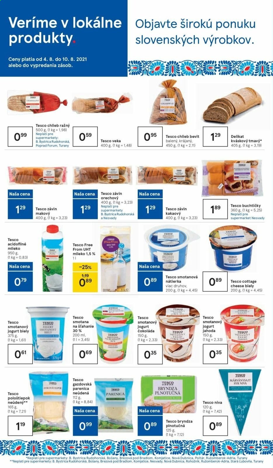 Leták TESCO supermarket - 4.8.2021 - 10.8.2021. Strana 4