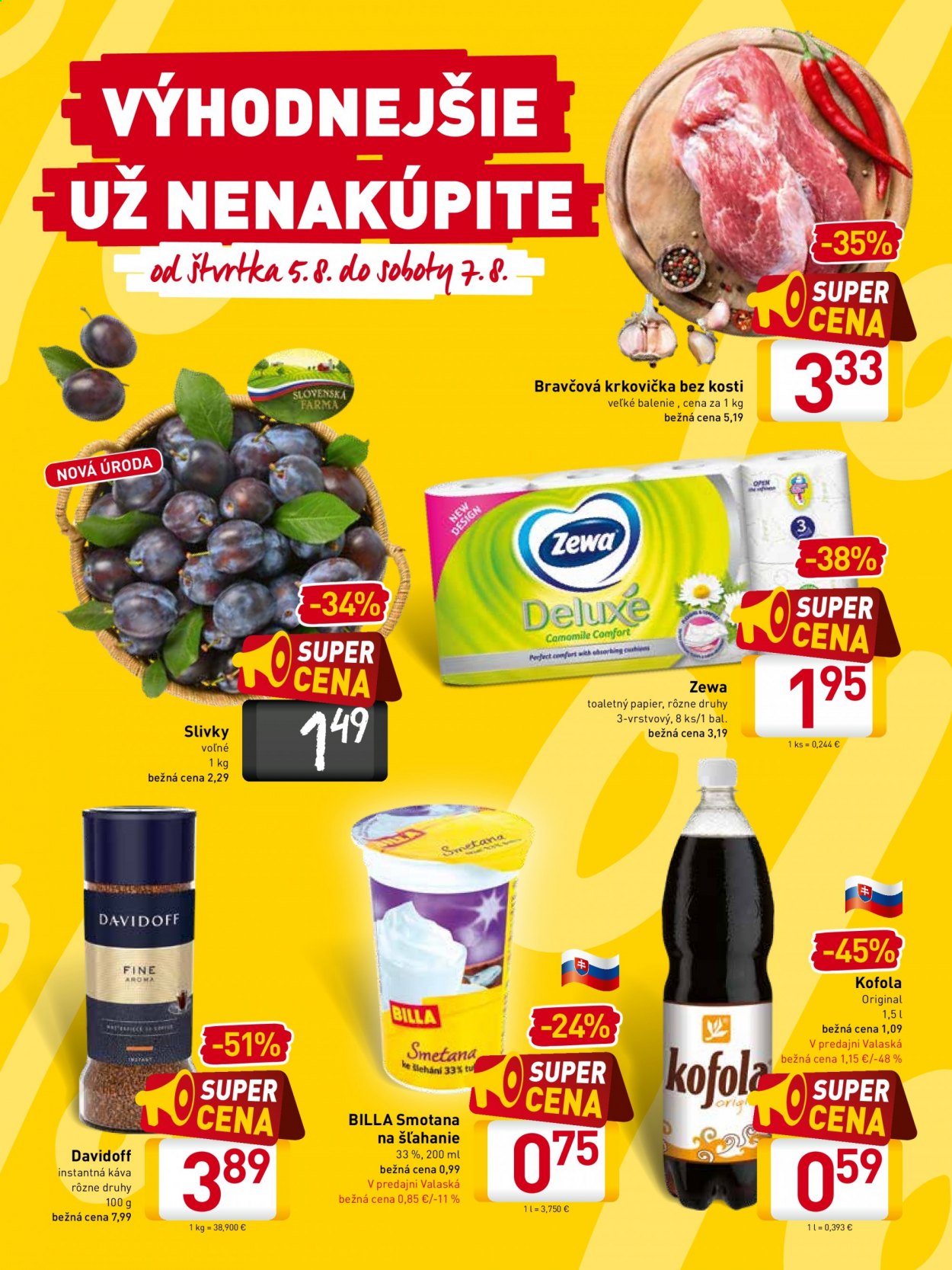 Leták Billa - 5.8.2021 - 7.8.2021. Strana 1