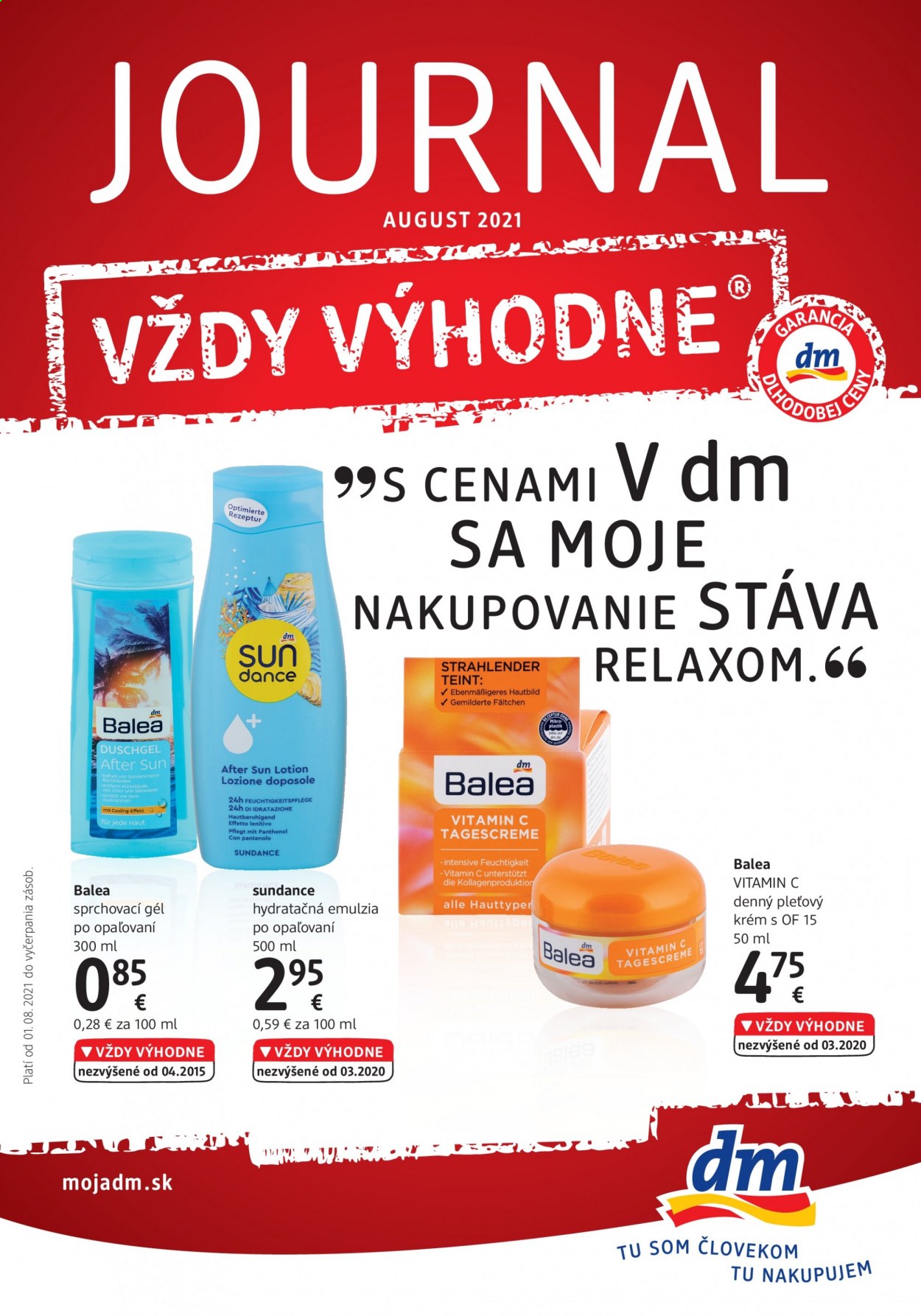 Leták dm drogerie - 1.8.2021 - 31.8.2021. Strana 1