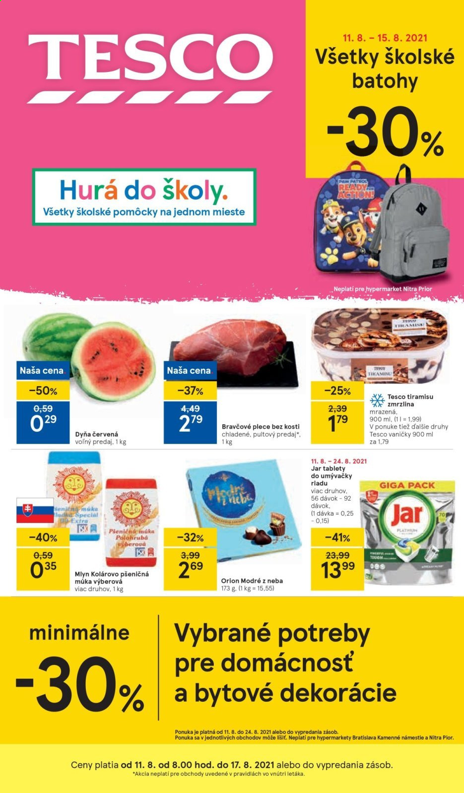 Leták TESCO - 11.8.2021 - 17.8.2021. Strana 1