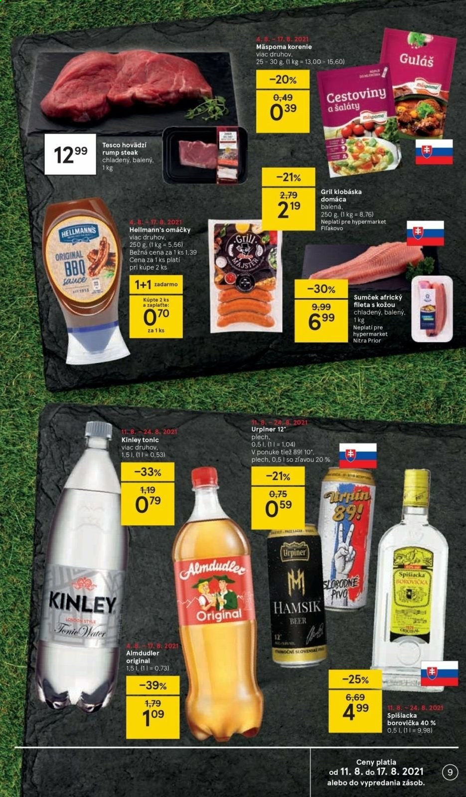 Leták TESCO - 11.8.2021 - 17.8.2021. Strana 9