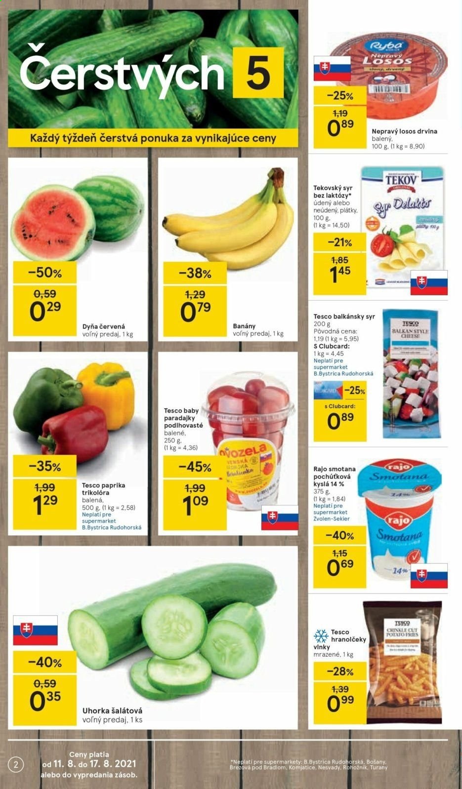 Leták TESCO supermarket - 11.8.2021 - 17.8.2021. Strana 2