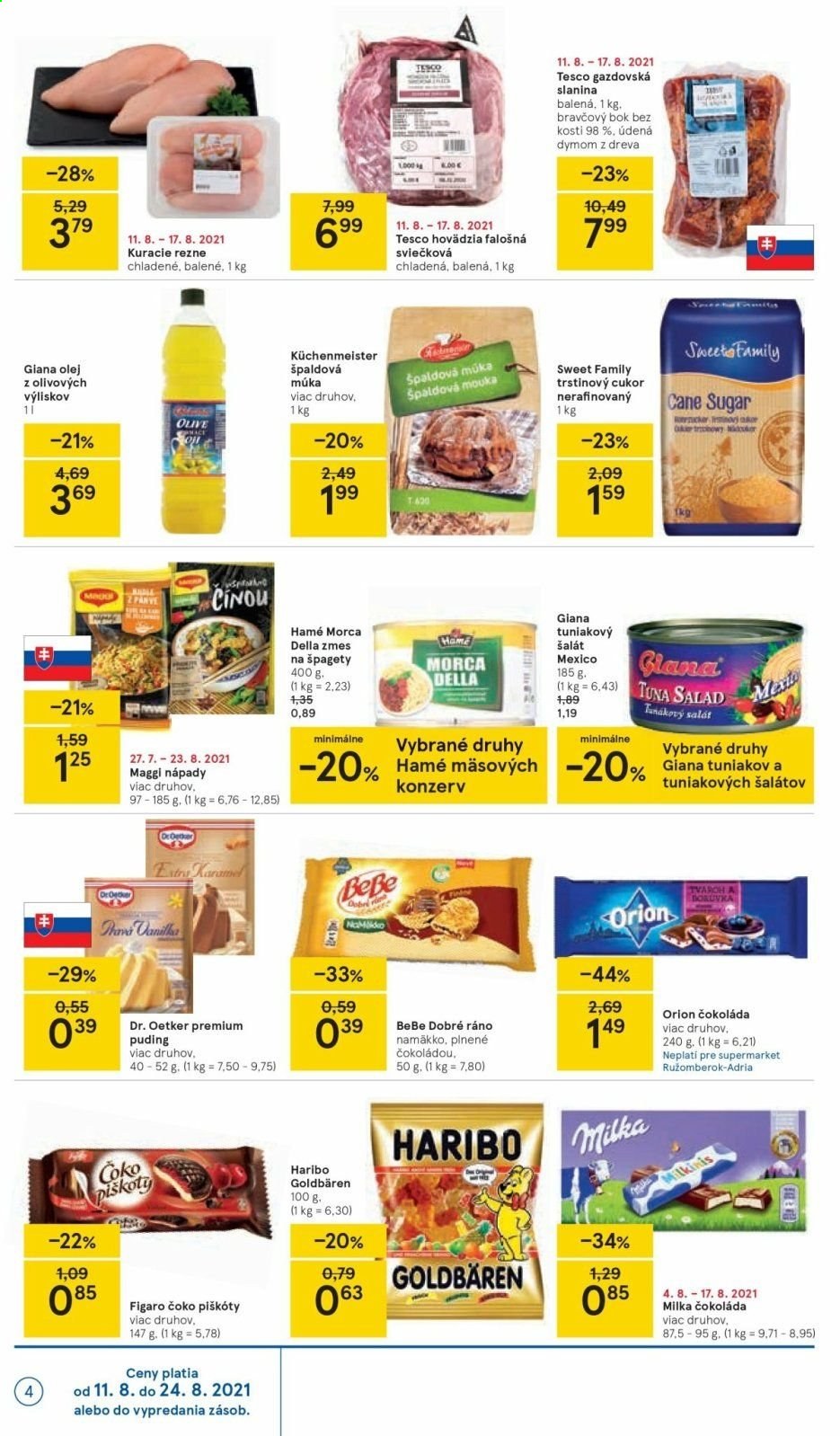 Leták TESCO supermarket - 11.8.2021 - 17.8.2021. Strana 4
