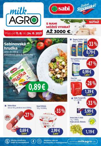Leták Milk AGRO - 11.8.2021 - 24.8.2021.