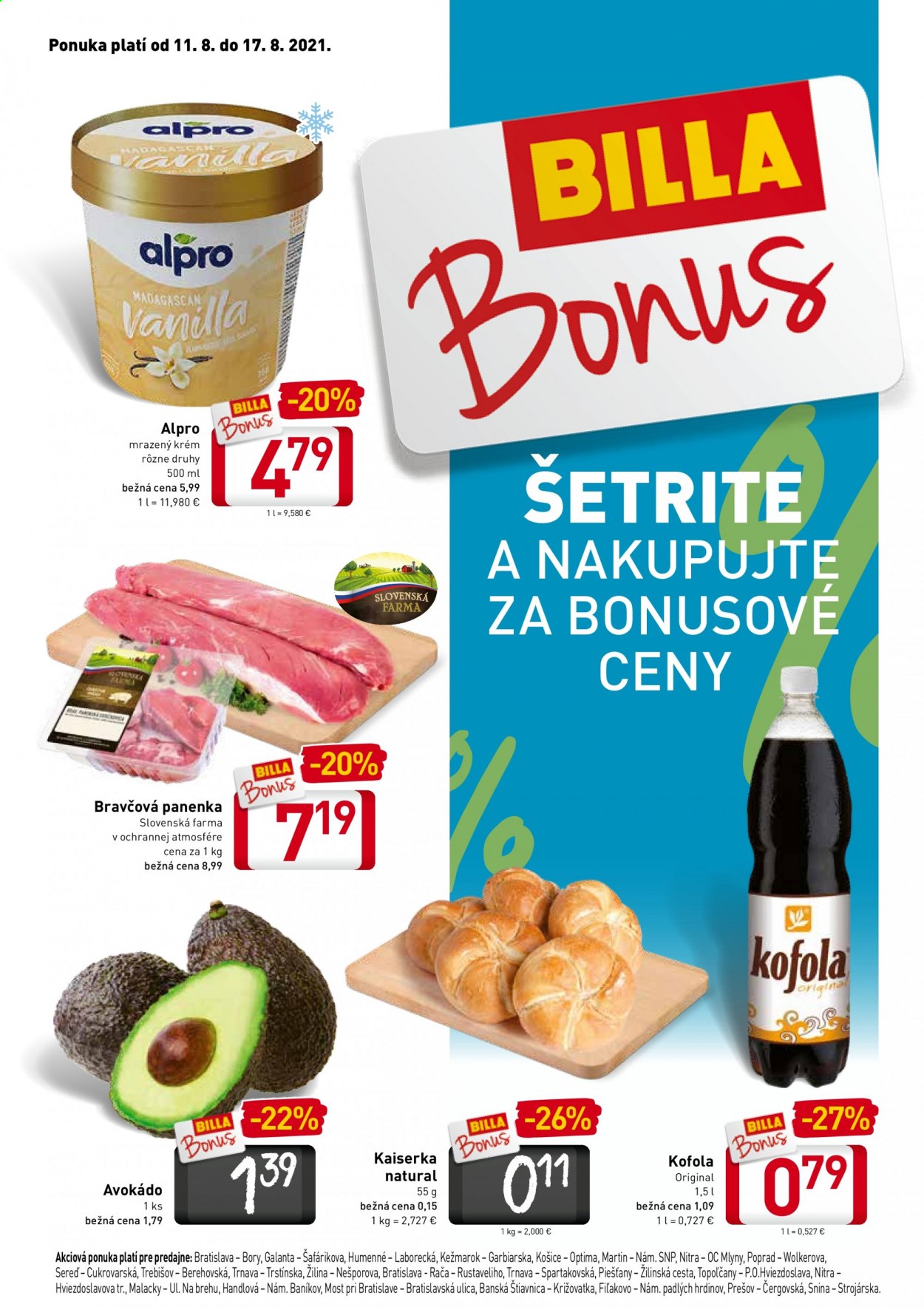 Leták Billa - 11.8.2021 - 17.8.2021. Strana 1