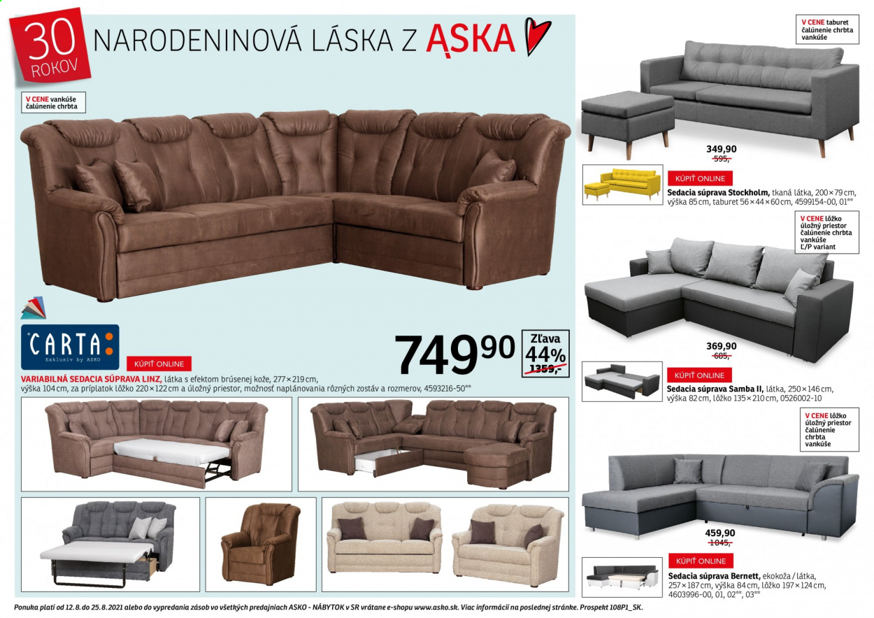 Leták Asko Nábytok - 12.8.2021 - 25.8.2021. Strana 6