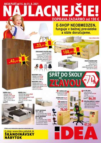 Leták IDEA nábytok - 15.8.2021 - 31.8.2021.