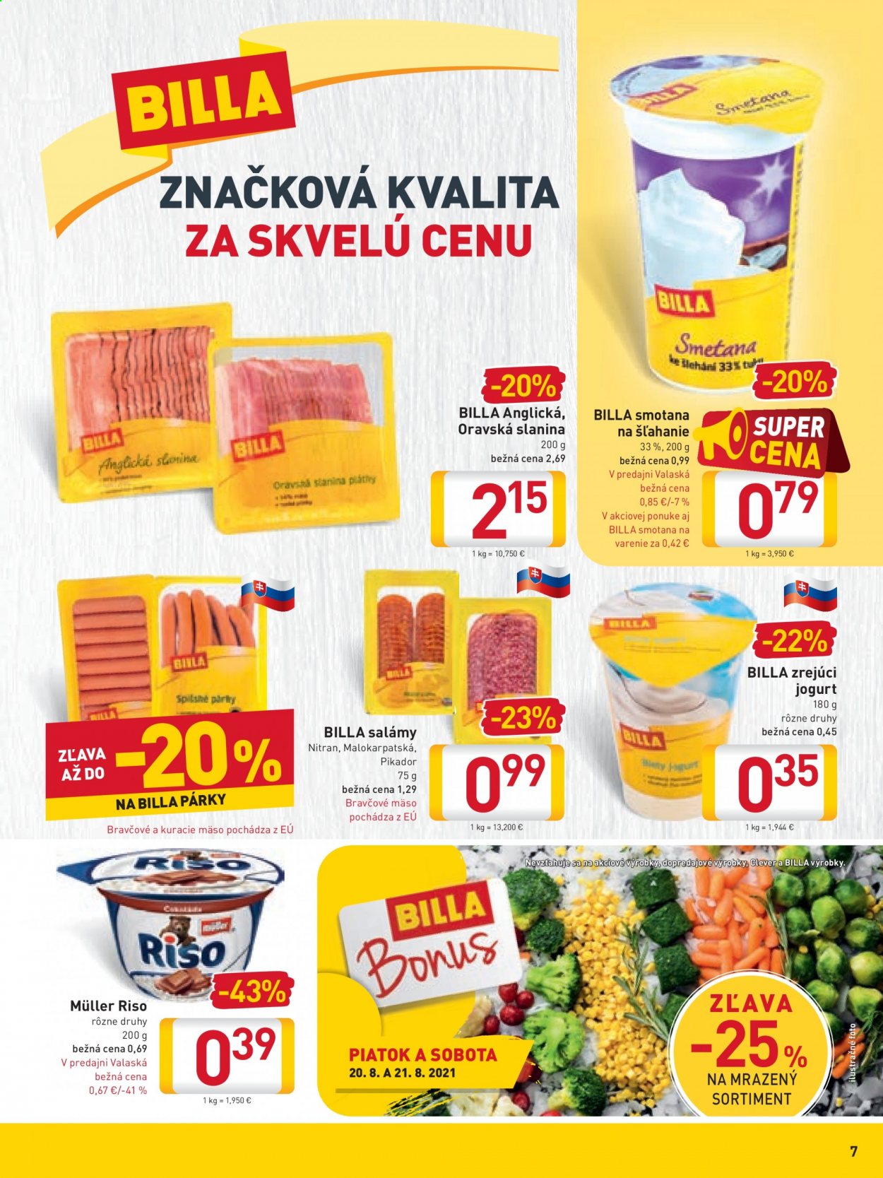 Leták Billa - 18.8.2021 - 24.8.2021. Strana 7
