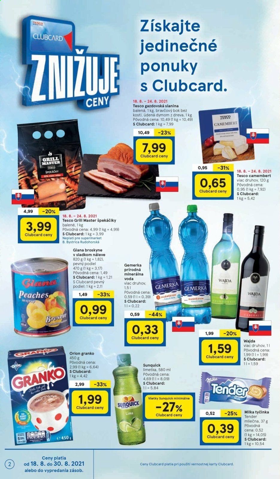 Leták TESCO supermarket - 18.8.2021 - 24.8.2021. Strana 2