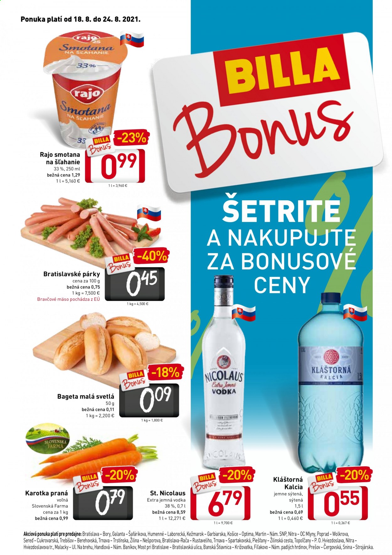 Leták Billa - 18.8.2021 - 24.8.2021. Strana 1