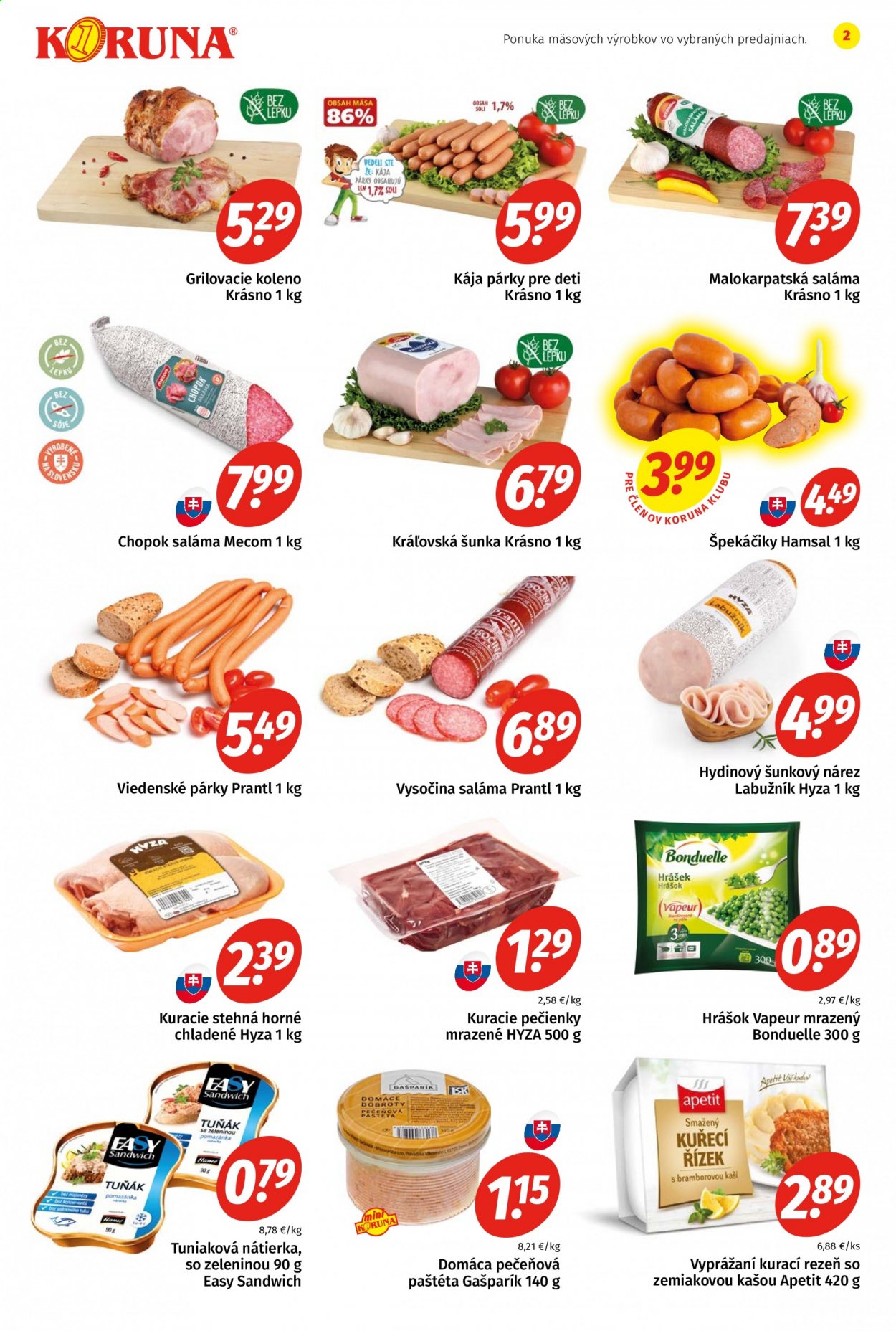 Leták Potraviny KORUNA - 20.8.2021 - 8.9.2021. Strana 2