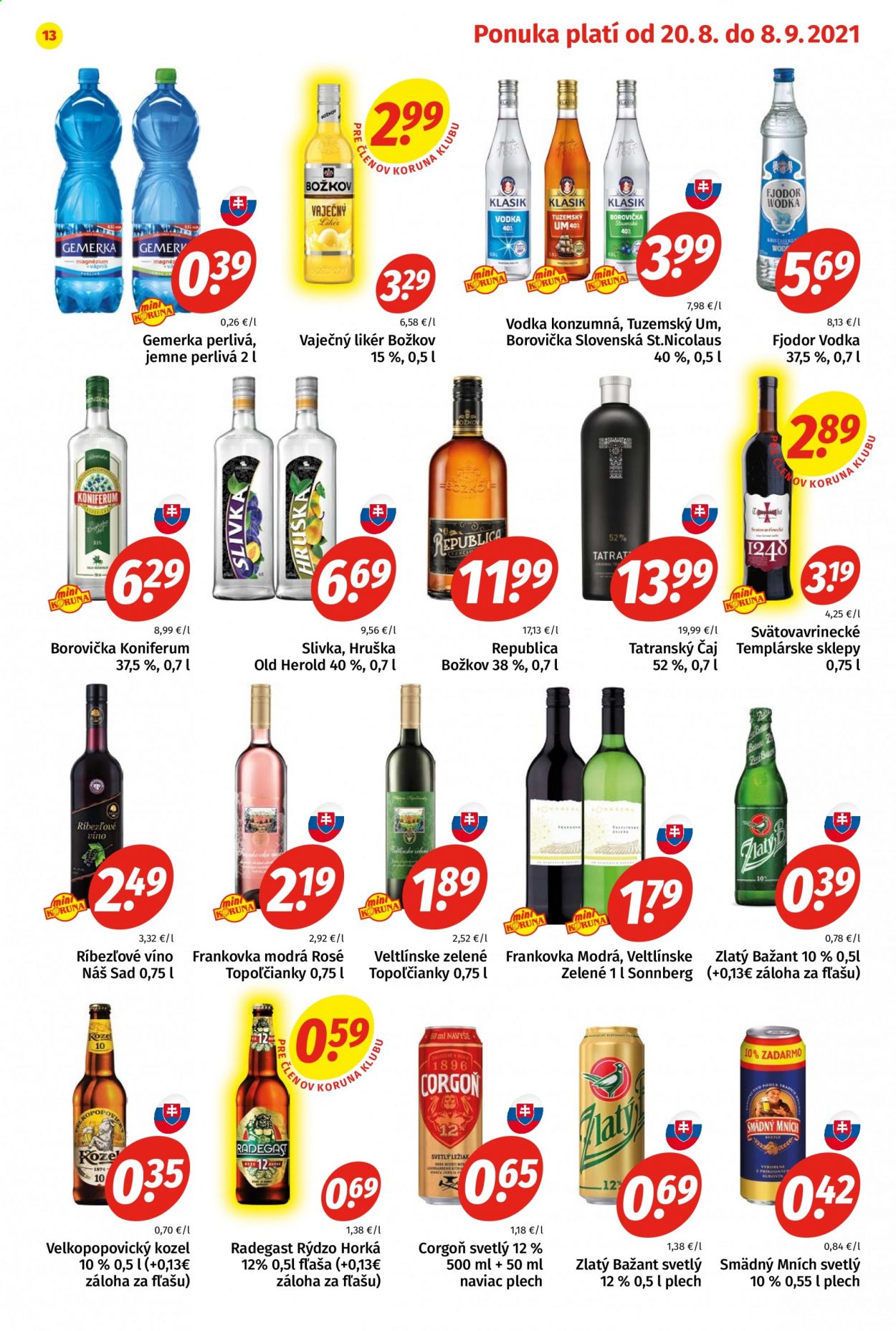 Leták Potraviny KORUNA - 20.8.2021 - 8.9.2021. Strana 13