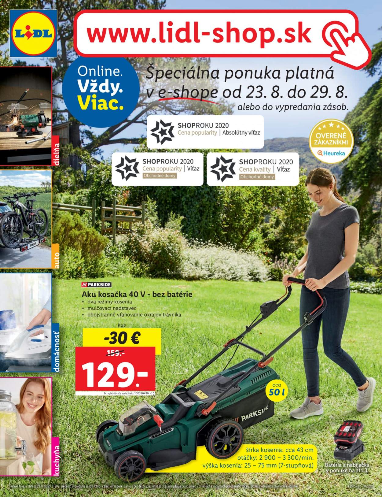 Leták Lidl - 23.8.2021 - 29.8.2021. Strana 1