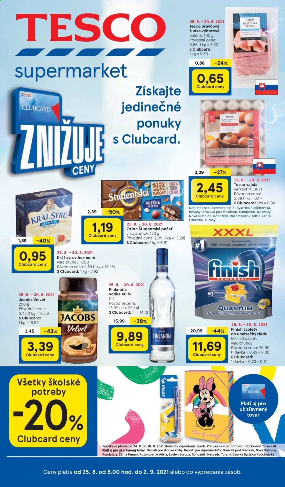 Leták TESCO supermarket - 25.8.2021 - 2.9.2021. Strana 1
